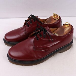 ドクターマーチン UK7/25.5cm-26.0cm/3ホール 10078 チェリー バーガンディ ブーツ メンズ レディース dr.martens 中古 古着 dm3921