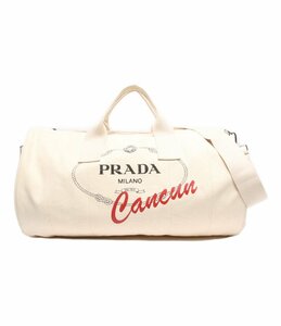 プラダ 2wayボストンバッグ アイボリー系 Cancun カナパ GREZZO ユニセックス PRADA [0604]