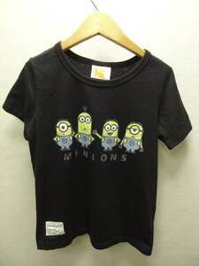 全国送料無料 ミニオンズ MINIONS グレイス製 ユニバーサルスタジオ 子供服キッズ男&女の子 黒色 半袖Tシャツ 150