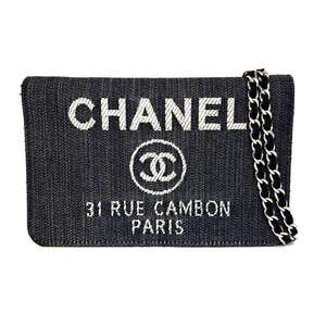 シャネル チェーンウォレット ドーヴィル フラップ キャンバス 財布 24番台 CHANEL ABランク 中古 六甲道店