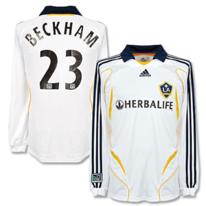 07-08 ロサンゼルス・ギャラクシー LA GALAXY(H)#23 ベッカム BECKHAM 長袖 adidas MLS仕様 M