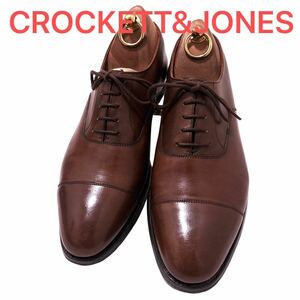 435.CROCKETT&JONES クロケットアンドジョーンズ KENT ストレートチップ ビジネスシューズ レザーシューズ ブラウン 6E