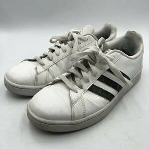 【adidas】　28cm　スニーカー　メンズ　ホワイト　迷彩　ライン　靴　中古