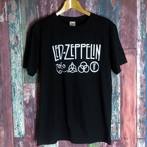 送込　Led Zeppelin　ツェッペリン　Zepロゴ　半袖Tシャツ　黒　XLサイズ