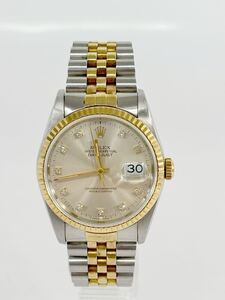 稼働品　Rolex ロレックス DATE JUST デイトジャスト　16233 コンビ　YG×SS 腕時計 ゴールド　シルバー　R番　自動巻き 10Pダイヤ