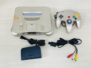 【動作確認済み・送料無料】Nintendo 64 ゴールド 金 本体 コントローラー ACアダプタ AVケーブル NUS-001 ニンテンドー