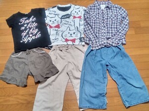 まとめ売り　ガールズ　女の子　140　ワイドパンツ　デニム　半袖　Tシャツ　長袖シャツ　キュロット　などのセット