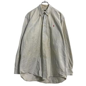 Polo Ralph Lauren 長袖 無地シャツ L ライトブルー ラルフローレン ボタンダウン 厚手 古着卸 アメリカ仕入 a611-6611