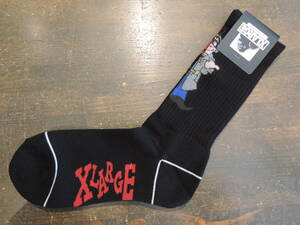 X-LARGE エクストララージ XLARGE RADIO SOCKS 黒 ソックス 2024 最新人気品 送料\140~　