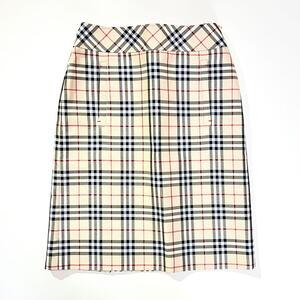 965　BURBERRY BLUE LABEL　バーバリーブルーレーベル　膝丈タイトスカート　ノバチェック　通年アイテム