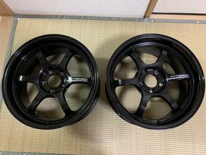 中古美品〇希少品 鍛造 軽量 ADVAN R6 8.5J+37 5H PCD114.3 18inch 2本セット○ CZ4A ランエボ R32 R33 R34 FD3S S15 WRX STI