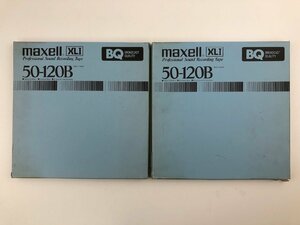 オープンリールテープ 10号 MAXELL 50-120B XLⅠ BQ メタルリール MR-10 元箱付き 2本セット 使用済み 現状品 (903-5)