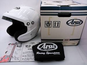 【送料無料】使用回数少 程度上 Arai アライ GP-J3 8859 SNELL-SA ホワイト Lサイズ 元箱付き 4輪用 カート ヘルメット