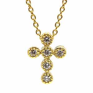 Star Jewelry スタージュエリー 十字架ネックレス 約40cm ダイヤモンド 0.04ct K18 18金 ゴールド クロス 21364