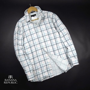 新品★BANANA REPUBLIC/バナナリパブリック/袖裏デザイン ダブルウィーブシャツ472/桃/【L】