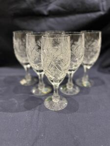 クリスタルガラス　ドイツ　LAUSITZER　GLAS【ラウジッツァー グラス】　ワイングラス6脚セット