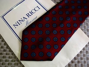 ♪35465C♪良品【丸 スクエア デザイン 柄】ニナリッチ【NINA RICCI】ネクタイ