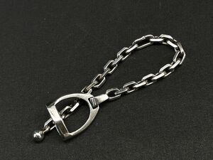 【H933】美品 正規品 ヴィンテージ HERMES エルメス エトリエ バッグ チャーム キーホルダー アクセサリー 馬具 鎧 シルバー SV 925 b