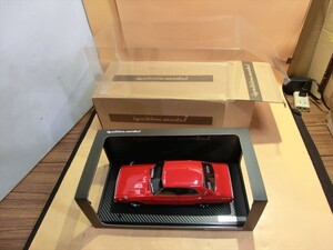 T【ソ6-38】【80サイズ】▲イグニッションモデル 1/18 日産 スカイライン 2000 GT-X (GC110) 赤 ワタナベ/ミニカー