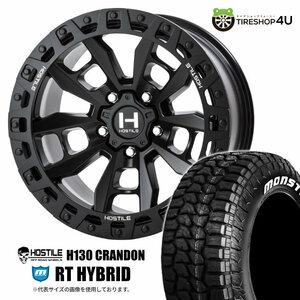 4本セット HOSTILE H130 CRANDON 17x9.0J 5/127 +0 ASP MONSTA RT HYBRID R/T 295/70R17 ホワイトレター ラングラー O/Fサイズ