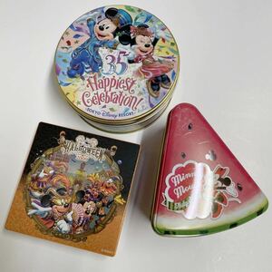 東京ディズニーランド　お菓子空き缶　ハロウィン2009 35記念ミッキーマウス、ミニースイカ缶