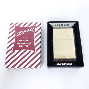 ジッポー ZIPPO ヴィンテージモデル 復刻 フラットトップ ゴールドカラー 喫煙具 ライター コレクション 未使用品 /2406C