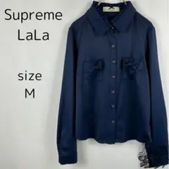 Supreme LaLa シュープリームララ トップス シャツ リボン ネイビー