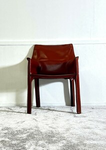 M2752-B Cassina カッシーナ　413　CAB　キャブ アームチェア　赤茶　マリオ・ベリーニ