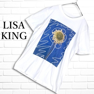 ◆良品◆ LISA KING リサキング ユナイテッドアローズ 取扱い フラワー プリント 半袖 Tシャツ カットソー 白 ホワイト レディース　1984I