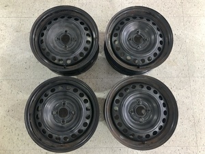 中古【純正品】フィット純正スチール（ホイールキャップ付属なし）　15×6.0J 100-4H +50 ハブ径56mm　4本セット！