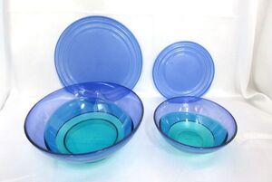 ★Tupperware タッパーウェア エレガンシア ボウル 2点セット ブルー ボール 蓋付 ★保管品