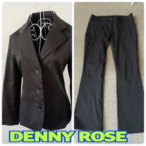 DENNY ROSE ◆ ジャケット パンツ スーツ Mサイズ BLACK ◆ デニー ローズ ◆ レディース