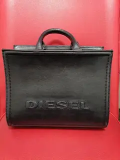 DIESEL ブラックレザー ショルダーバッグ