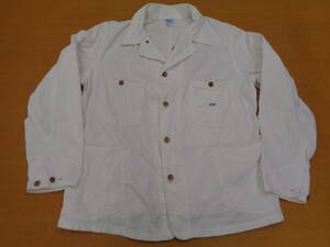 希少オリジナル！ 50年代後半〜60年代前期 Vintage Lee 44-J 生成り Coverall Jacket Color: WHITE (生成り) Size: 44