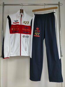 asics A77 アシックス A77 ジャージ上下 セットアップ ホワイト×ネイビー×レッド size-L ★トラックジャケット