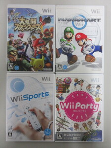 【即決】まとめ売り 4本 Wii 大乱闘スマッシュブラザーズX/マリオカートWii/Wiiスポーツ/Wiiパーティ