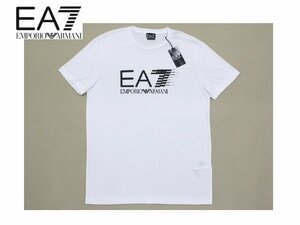 4万新品◆XXL◆【EMPORIOアルマーニ EA7】ストレッチ モノトーン ロゴTシャツ エンポリオ ホワイト白 1円