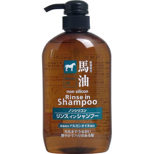 【まとめ買う】馬油 ノンシリコン リンスインシャンプー　６００ｍＬ×6個セット