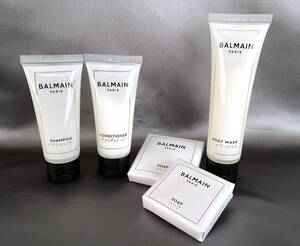 ★新品 BALMAIN PARIS バルマン アメニティ 5点 シャンプー コンディショナー 35ml シャワージェル 60ml 石けん 35g 30g ホテル 旅行 P880