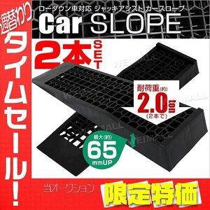 【限定セール】新品 2個セット カースロープ 耐荷重2t ローダウン車対応 ジャッキサポート アシスト 段差 スロープ 整備用