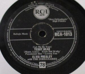 ★ 78rpm Elvis Presley With The Jordanaires (Let Me Be Your) Teddy Bear / Loving You [ UK