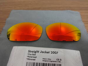 P刻印入り！★オークリー ストレートジャケット用 カスタムハイグレード偏光レンズ Straight Jacket 2007 RED Color Polarized 新品