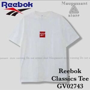 Reebok リーボック　boxロゴ　Tシャツ　XO Tee ホワイト 半袖 新品 未使用 正規品