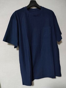 H&M　エイチアンドエム　メンズ　Tシャツ　ネイビー　スラブTシャツ　半袖カットソー　サイズ S　日本サイズ M　
