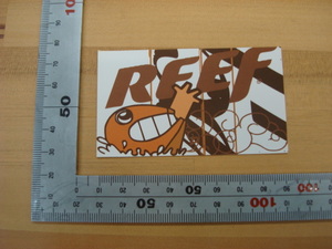 新品 REEF (リーフ)ステッカー（ロゴ＆イラスト）ブラウン（紙製）（小）