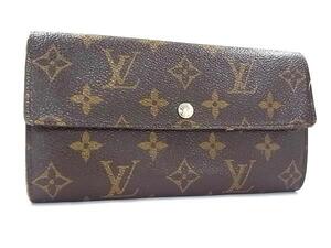 1円 LOUIS VUITTON ルイヴィトン M61734 モノグラム ポルトフォイユ サラ 二つ折り 長財布 ウォレット 小銭入れ 札入れ ブラウン系 FG3559