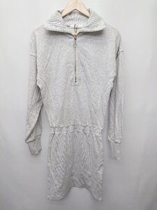 ◇ ◎●未使用●Θ MOUSSY タグ付き　ZIP UP MINI ドレス 長袖 ミニ スウェット　ワンピース サイズ1 グレー レディース P