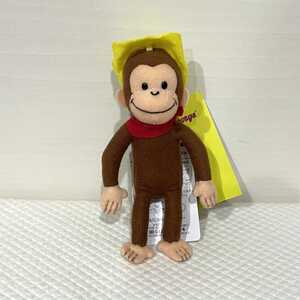 ZZ【おさるのジョージ】Curious George クラシックジョージ 帽子 マスコット ぬいぐるみ 全長約14cm サン・アロー タグ付き 新品 PW