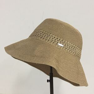 ★ 美品 UNITED ARROWS ◆ コンパクトにたためる* ストローハット ブラウン 帽子 (ツバ10.5cm) ユナイテッドアローズ ◆W6 K4Tほ8-18