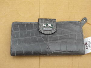 COACH Madison Embossed Crocodile Travel Skinny Walletコーチ クロコダイル 型押し 長財布　グレー Style 4663